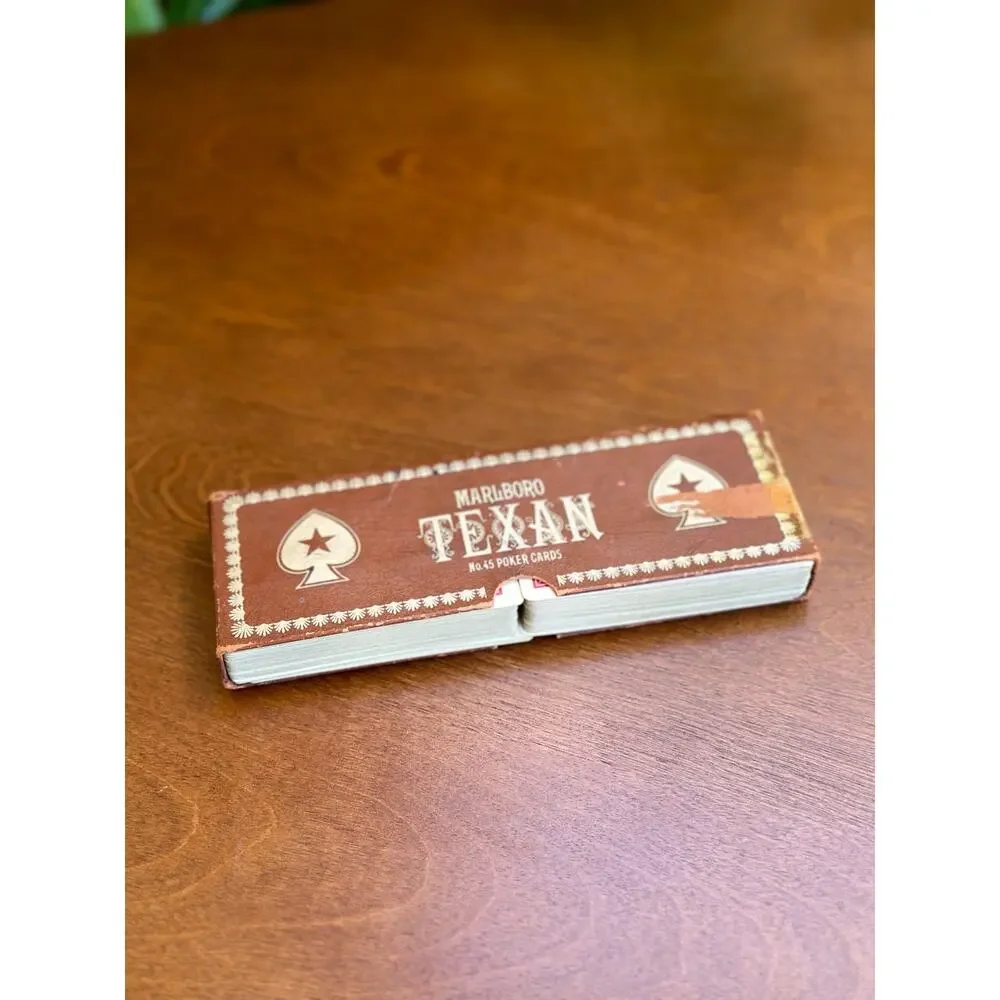 Vintage Marlboro Texan No 45 Poker Playing Cards and Holder